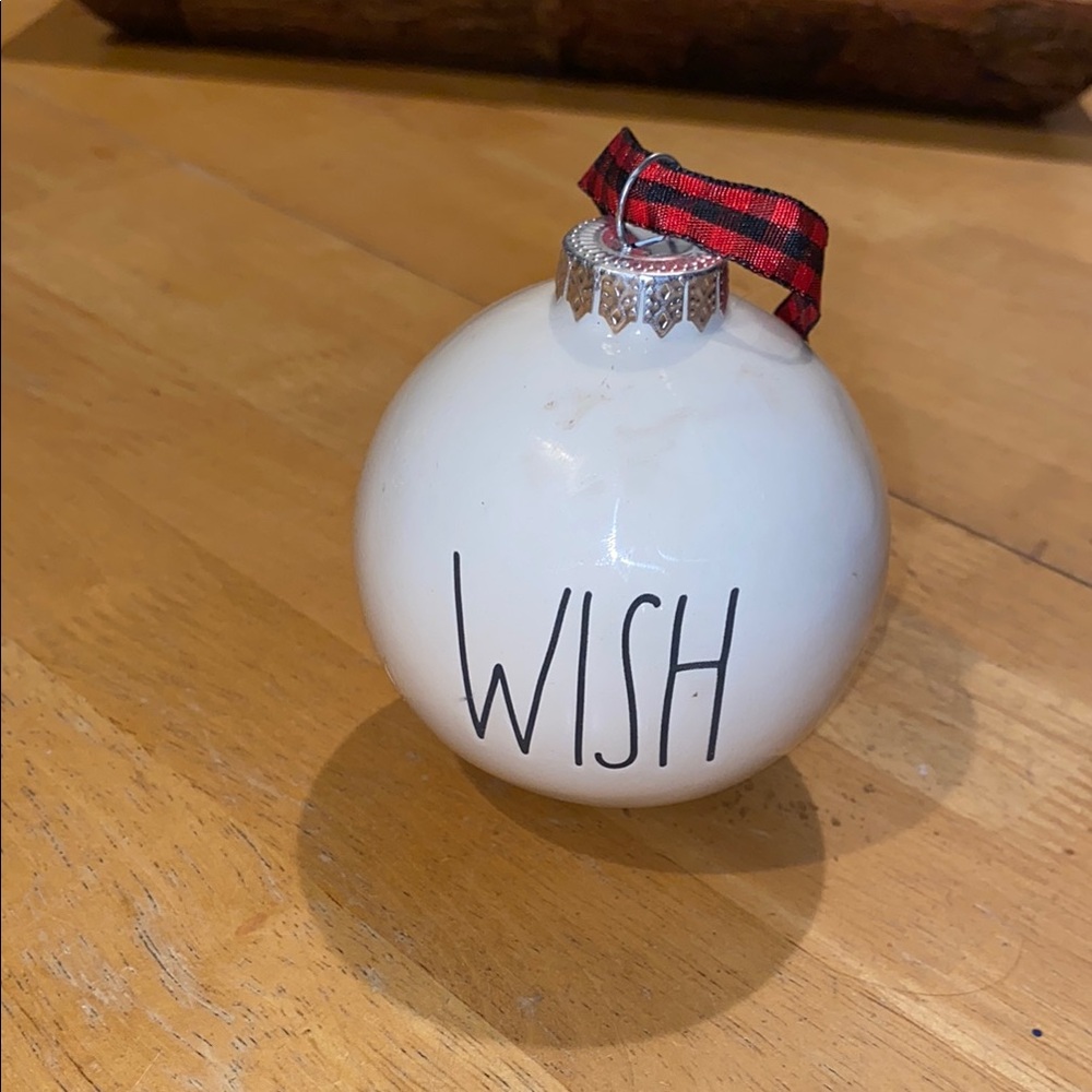 Rae Dunn White 'Wish' Holiday Ornament. Artisan collection by Magenta